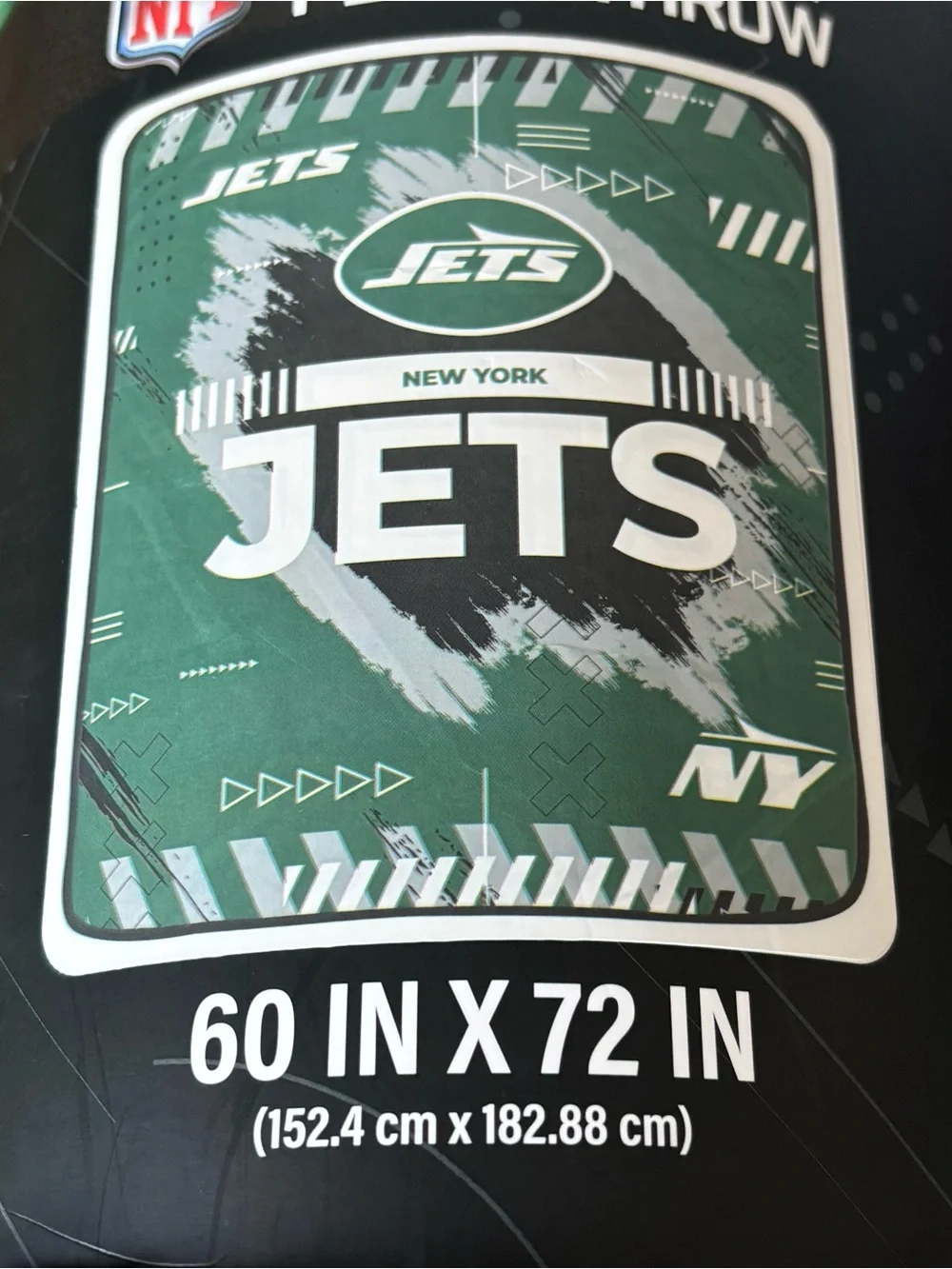 New Nork NJ Jets NFL Football Logo Fleece Blanket NEW 60x72 green white black